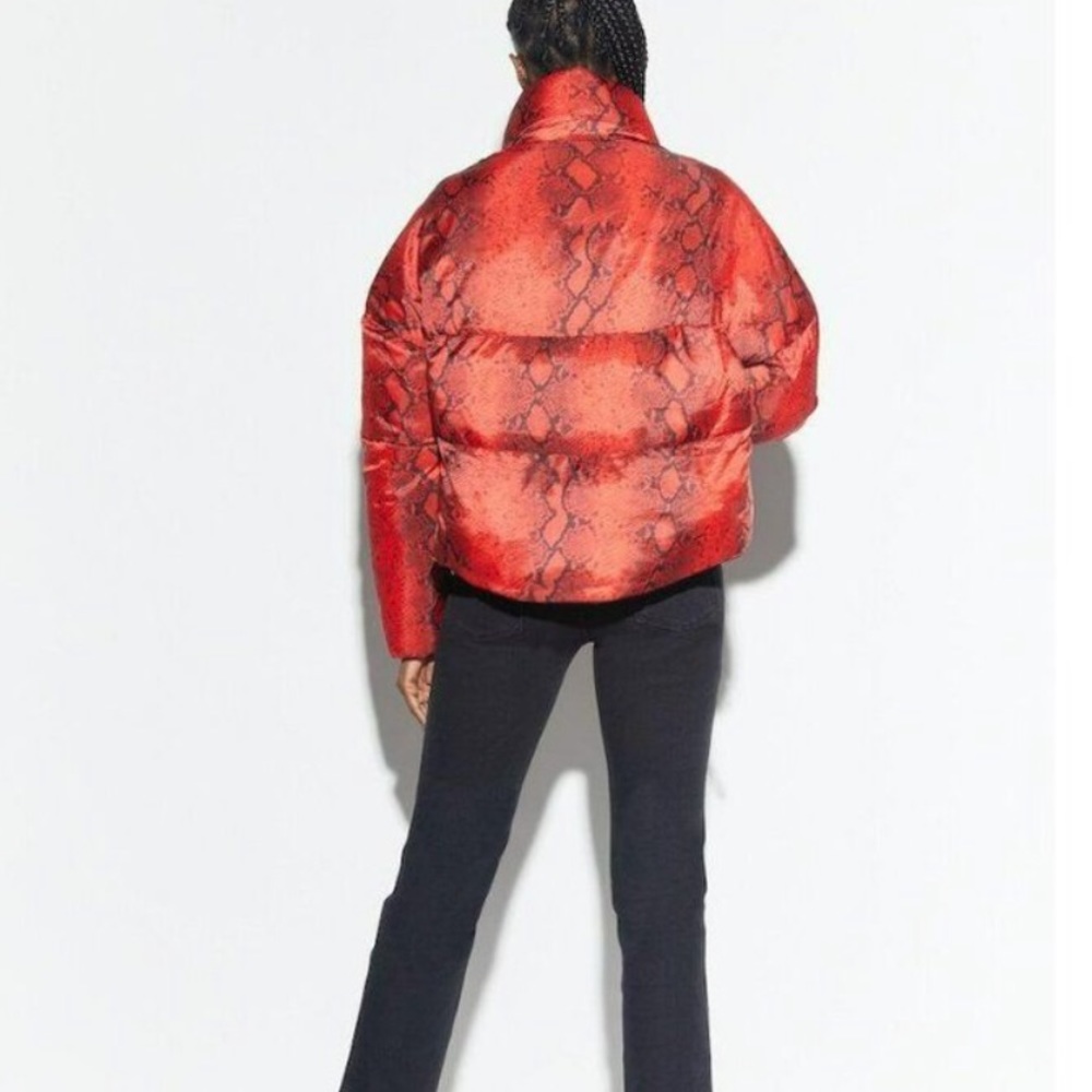 (NWT) Apparis Jamie Red Python Puffer Jacket L - Picture 4 of 6